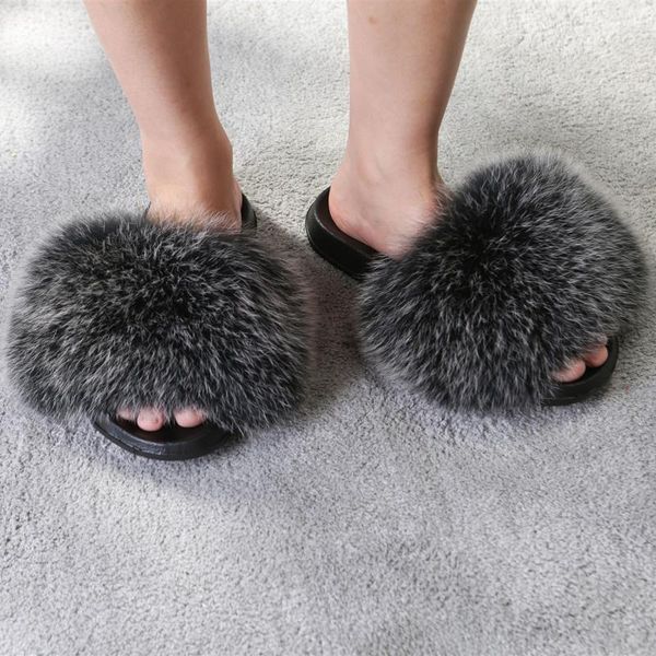 

hair beach slippers soft fur flip flops slides shoes furry eva bottom summer women lady, Black