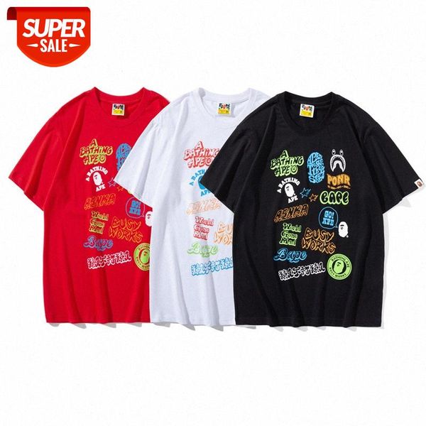 

apeman head brand multi-logo graffiti print cotton short-sleeved t-shirt #zx0r, White;black