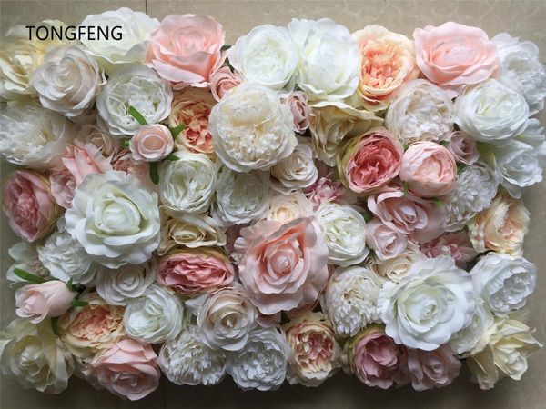 

10pcs/lot artificial silk rose peony 3d flower wall wedding backdrop decoration runner stage tongfeng decorative flowers & wreaths