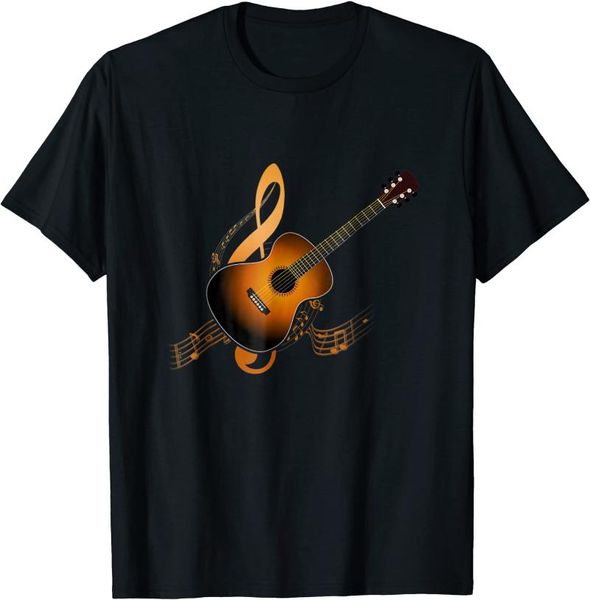 

men's t-shirts acoustic guitar music player musician guitarist rock t-shirt, White;black