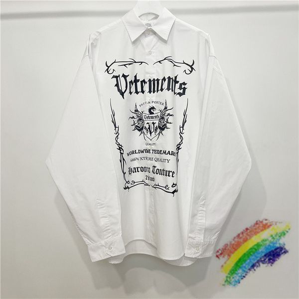 

label crest shirts men women 1 double-edged graphic print oversize blouse, White;black