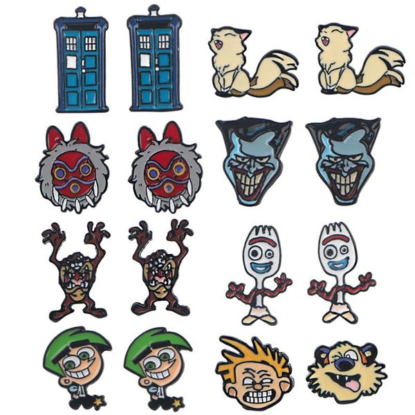 

party favor c854 anime stud earring cartoon sloth silver-color handmade earrings koala jewelry gifts children
