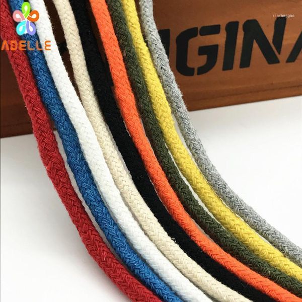 

yarn 15 colors 6mm x90m braided cotton rope with strong core sash cord handle pulley bondage string 1, Black;white