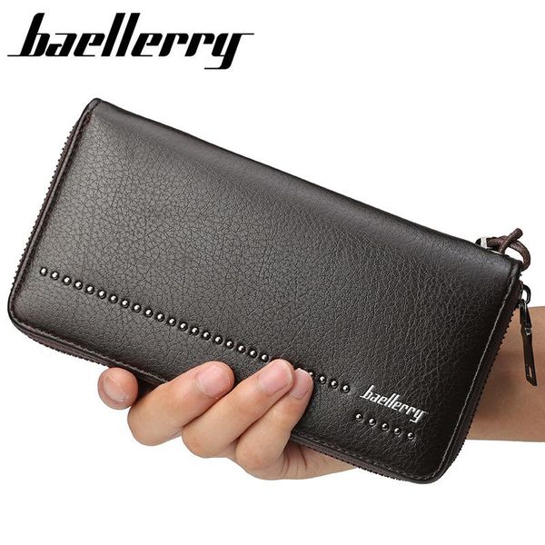 

wallets men's wallet clutch bag multi-card retro youth long large capacity mobile phone male, Red;black