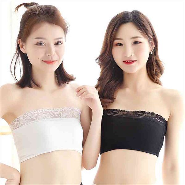 

fashion summer floral lace womens tank tube seamless line bra strapless, White