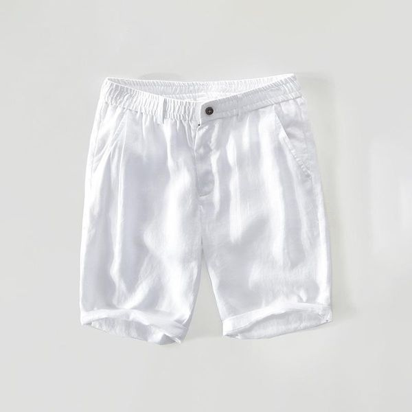 

summer casual linen shorts men's cool breathable pants k8008, White;black