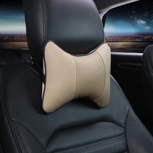 

seat cushions car neck pillows pu leather 1pcs pack headrest for head pain relief filled space cotton four seasons universal pillow