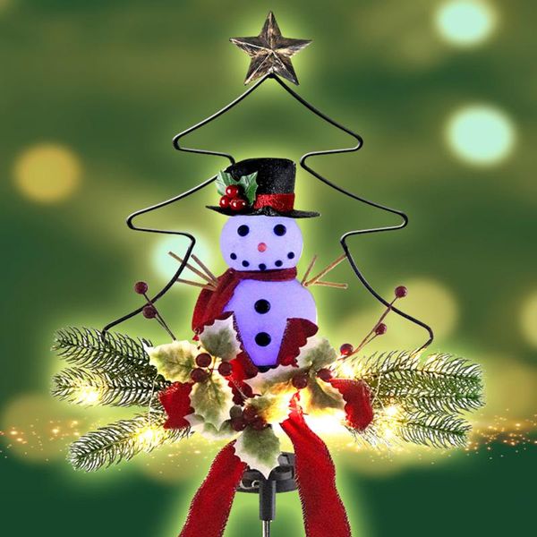 

strings solar led christmas decoration tree snowman flower arrangement lights park lawn romantic