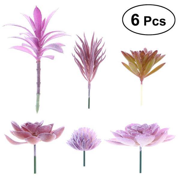 

decorative flowers & wreaths 6pcs assorted artificial succulent plants simulation realistic succulents for indoor home office garden diy dec