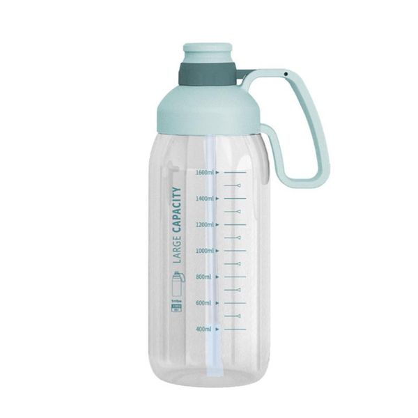

water bottle non slip gym gift large capacity with straw simple portable hiking fashion outdoor sports 1800ml fitness camping