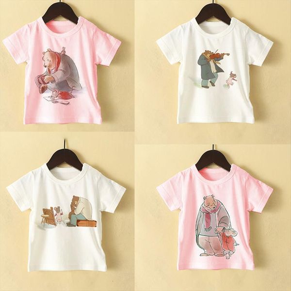 

summer childrens short sleeve t shirt ernest et clestine shirts boy kid boys and girls cartoons childres, Blue