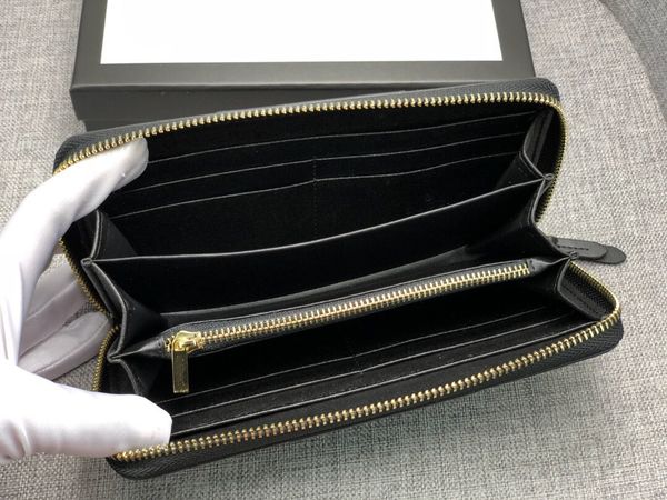 

wholesale long wallet classic wallet bag sale wallets fashion men and women real leather wallet with box card 451249, Red;black