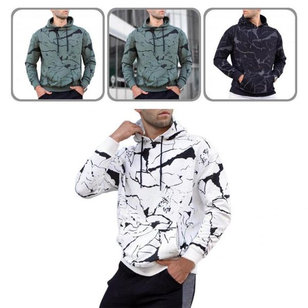

men's sweaters spring hoodie quick dry men sweatshirt irregular print terrific big pocket male, White;black