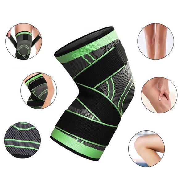 

warm knee pads saft elastic bandage pressurized support protector for fitness sport running basketball cycling elbow &, Black;gray