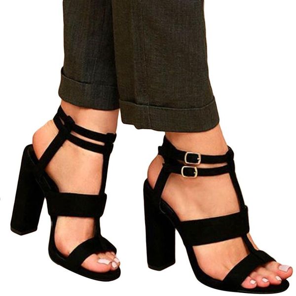 

sandals suede women thin high heels 9 cm gladiator bandage cross tied fashion summer party femme shoes, Black