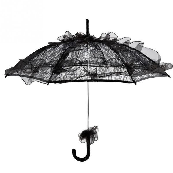 

umbrellas 1pcs romantic imitation lace transparent cute cat large long rain wind umbrella for lolita women travel