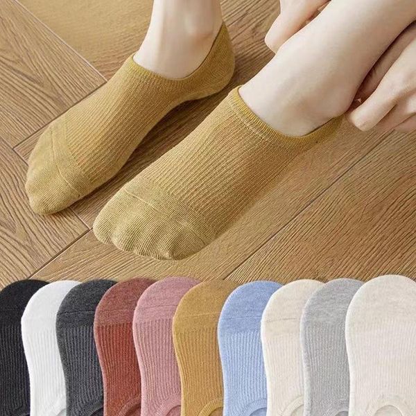 

socks & hosiery 1 pair solid color invisible no show spring summer women non-slip silicone short thin ankle boat, Black;white