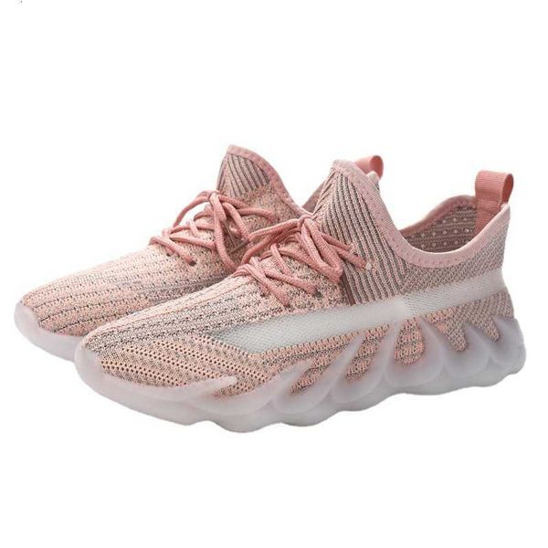 

2021 ocs women's shoes light casual student running low breathable flying woven sports, Black