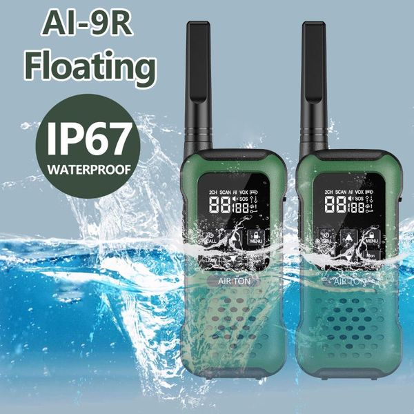 

walkie talkie 2/4pcs airiton ai-9r ip67 waterproof talkies water activated strobe glare floating long range two way radio