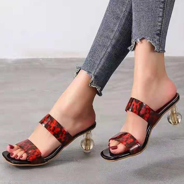 

slippers rimocy 2021 summer square toe pumps sandals women strange style high heels woman fashion flip flop shoes size 35-42, Black