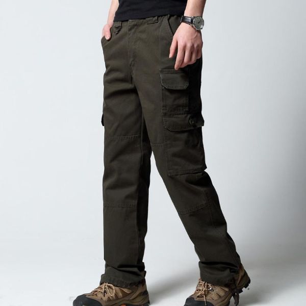 

men's pants nice men autumn winter khaki tactical military casual pocket army trousers male tracksuit 3xl 51, Black