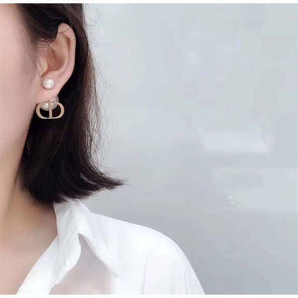 

70% off outlet online superior size pearl silver needle female earrings, Golden