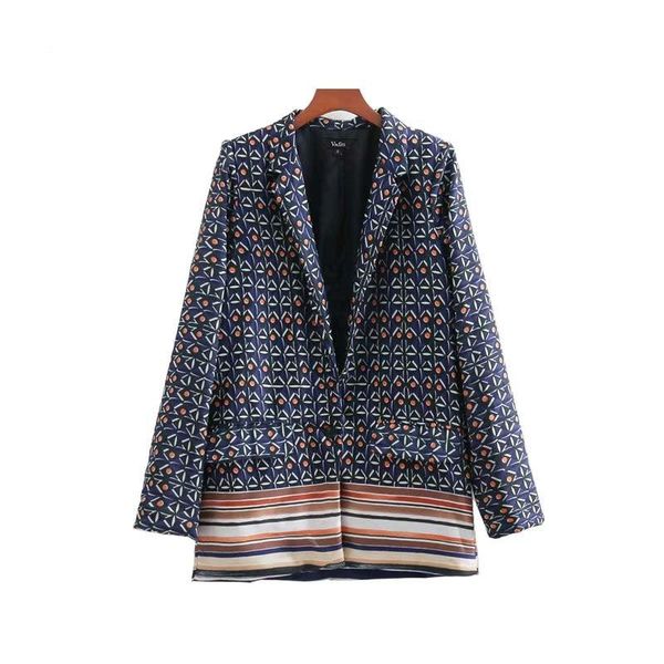 

women's suits & blazers nice women geometric striped blazer pockets long sleeve coat female casual outerwear feminine, White;black