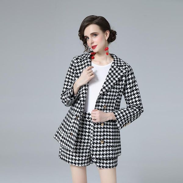 

women's tracksuits two piece blazer suit women office set autumn long sleeve shorts 2 womens casual blazers, Gray