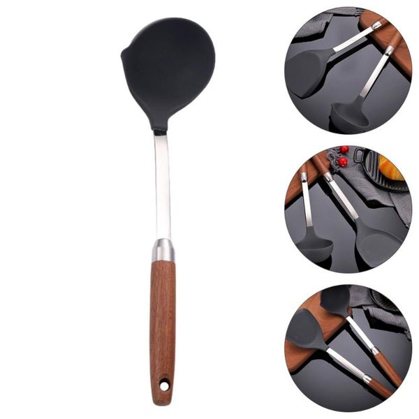 

spoons 1pc durable soup spoon ladle silicone kitchen gadget for home