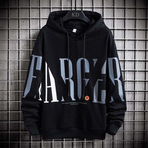 

men's hoodies & sweatshirts hooded men male 2021 autumn/winter long sleeve t-shirt sportswear clothing letter outfit sudaderas con capu, Black