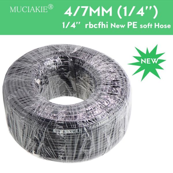 

watering equipments muciakie 50m 100m 1/4'' pe tubing id 4mm od 6.35mm 4/7mm water pipe low pressure misting system hose ro filter