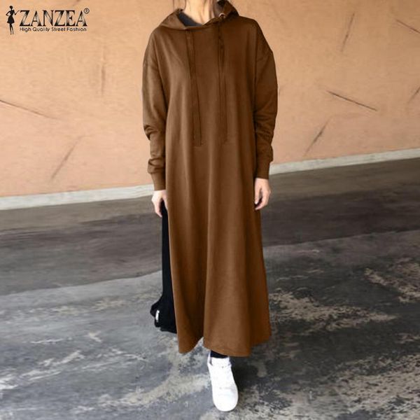 

fashion women's autumn sundress casual hoodies sweatshirt dress hooded long sleeve maxi vestidos female robe plus size dresses, Black;gray