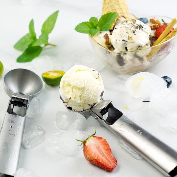 

spoons 7 inch stainless steel ice cream spoon ball digging player diameter 5cm dessert set