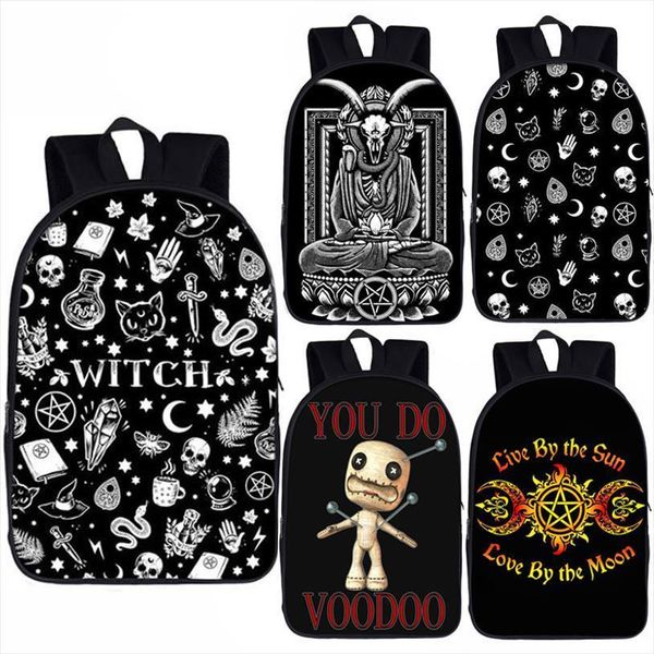 

witch voodoo wicca backpack for teenager girl boy school backpacks children bags baphomet witchcraft men women