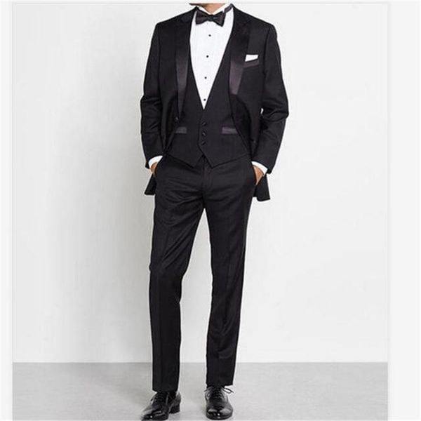 Grey Notch Lapeel Men Suits 2 Buttons Figurino Homme Groom Tuxedo Prom Party 3 PCs Slim Fit Blazer Terno Masculino Men's Blazers