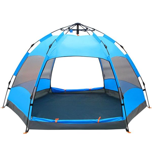 

tents and shelters upgraded 3-5 /5-7 person dual layer automatic outdoor camping tent quick setup mongolian hexagonal yurt tourist beach