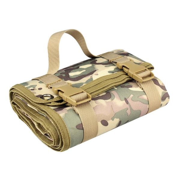 

outdoor blanket camouflage resistant outdoors mat roll-up nylon with molle system for camping training picnic pads