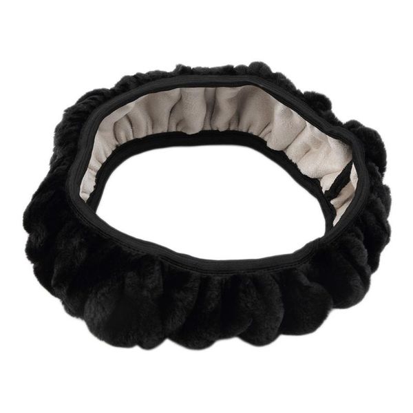 

steering wheel covers 3pcs universal steering-wheel plush car winter faux hand brake gear cover set interior accessories