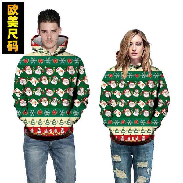 

sweater santa claus men's 3d printed hoodie, Black