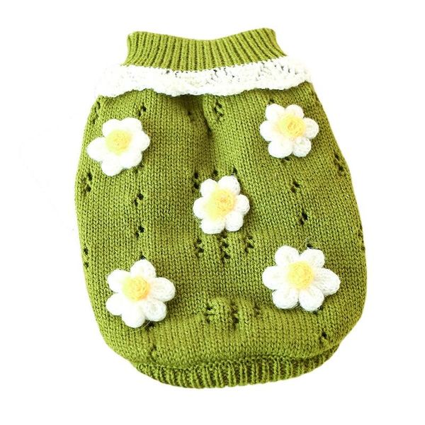 

dog apparel warm sweet sweater knitted pet cat clothes floral sweaters for pets