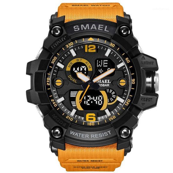 

wristwatches men's military watch 50m waterproof led quartz clock relogios masculino digital sports men, Slivery;brown