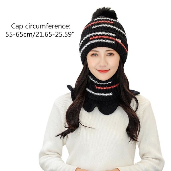 

hats, scarves & gloves sets k5da women winter knit 2pcs pompom beanie hat ruffled turtleneck collar scarf set, Blue;gray
