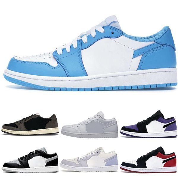 

men 1s low basketball shoes unc og sp triple white court purple grey toe paris midnight pine green navy shattered backboard sneakers