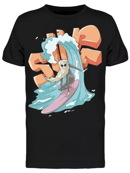 

Man Surfing On The Wave Tee Men's -Image by Shutterstock, White;black