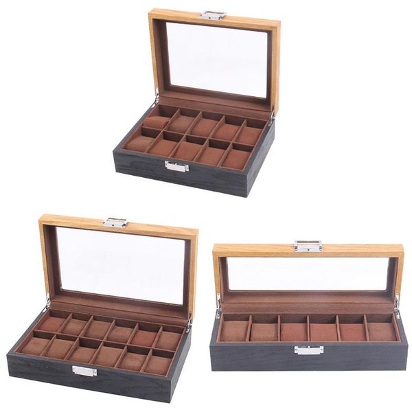 

watch boxes & cases retro wooden display case, glass ed case organizerr,jewelry storage, Black;blue