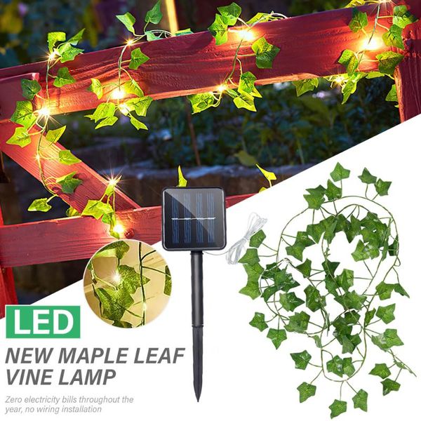 

solar lamps wakyme 2m/5m/10m led ivy fairy string lights powered light garland wedding party garden decoration panel lamp