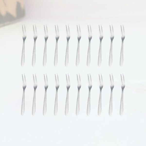 

forks 20pcs mini fruit stainless steel cocktail cake dessert kitchen gadget