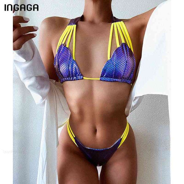 

bathing bikinis swimsuits cut out swimwear women thong ingaga suits snake high leg beachwear bandage halter biquini swim wear, White;black