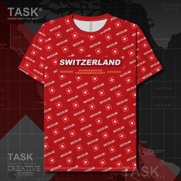 

men's t-shirts swiss confederation switzerland che quick dry t shirt breathable mens fitness brands sportswear shirts clothes summer, White;black