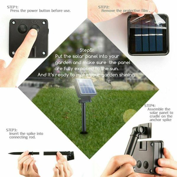

party decoration warm white solar string lights camping home 30 led garden path